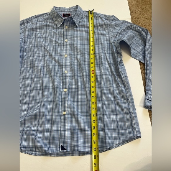 Untuckit Durbanville Wrinkle Free Long Sleeve Button Up Blue Plaid XL - Picture 7 of 8